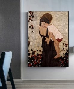 Mother and Child painting by Xi Pan Printed on Canvas