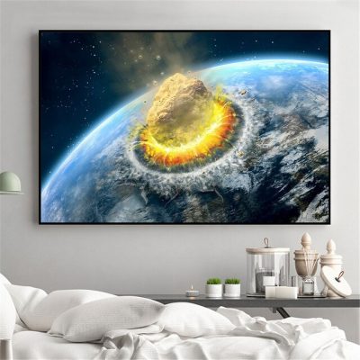 Galaxy Stars Astronaut Planet Hole Space Canvas Painting Universe Earth Meteorite Posters and Prints Wall Picture for Home Decor