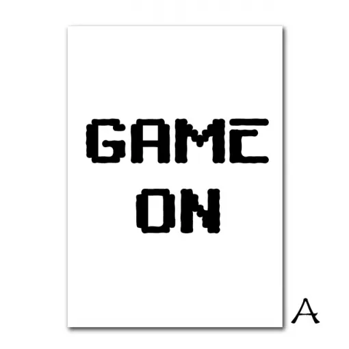 Game Loading Minimalist Canvas Print Gaming Wall Art Poster Black And White Art Painting Boys Room Decorative Picture Gamer Room