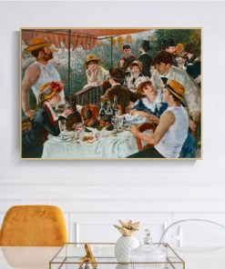 Luncheon of the Boating Party by Pierre Auguste Printed on Canvas