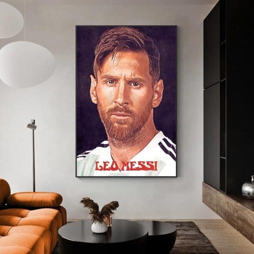Football Sport Star Leo Messi PosterPrint Poster Sports Art Banner Football Fan Kids Wall Decor Home Decoration Cuadros