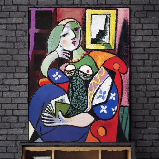 Woman With Book by Pablo Picasso Famous Painting Printed on Canvas