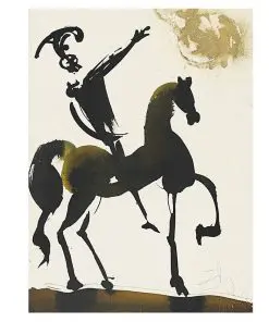 Salvador Dali Abstract Equestrian Warrior Oil Painting on Canvas Posters and Prints Wall Art Pictures for Living Room Home Decor