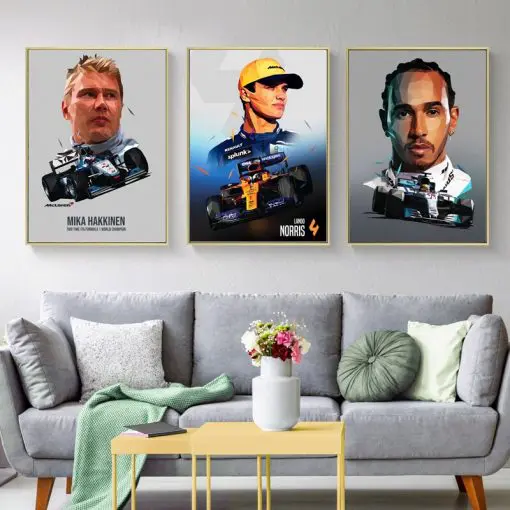 Top Formula One Racing Drivers Paintings Printed on Canvas