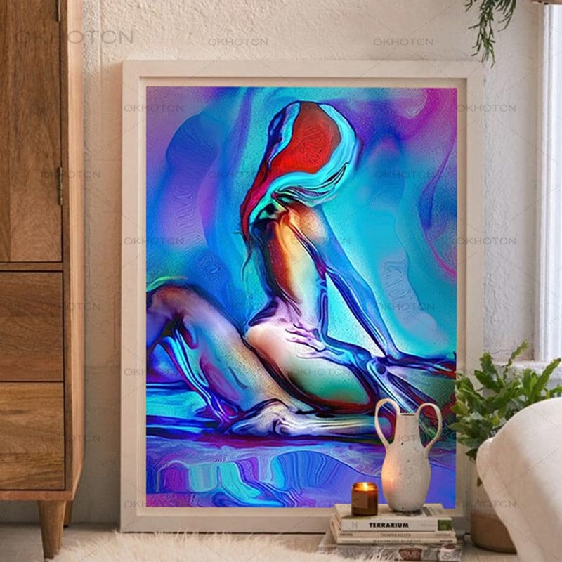 Oil Painting Lady 15x20cm 6x8 Inches Colorfull Contemporary Abstract Art Oil Painting