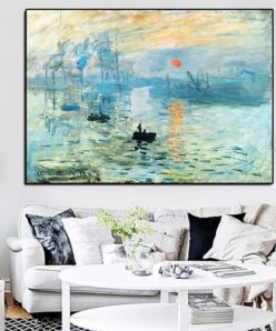 Classicial Claude Monet Impression Sunrise Famous Landscape Cuadros Oil Painting on Canvas Art Poster Print Wall Picture Decor