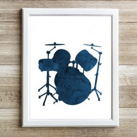 Music Instruments-Treble and Bass Clefs, Art Musical Symbol Painting Printed on Canvas