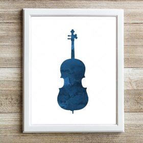 Music Instruments-Treble and Bass Clefs, Art Musical Symbol Painting Printed on Canvas