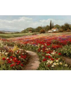Claude Monet Poplars Poppy Fields Landscape on Canvas Oil Painting Posters and Prints Cuadros Wall Art Picture for Home Decor