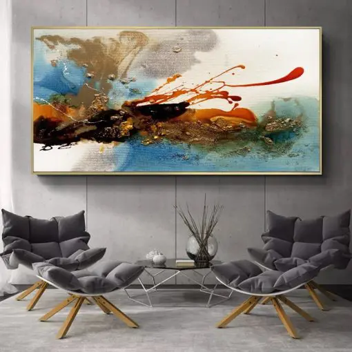 Colorful Abstract Oil Painting Printed on Canvas