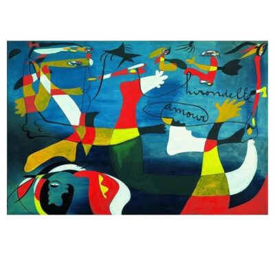Abstract Reproductions Paintings by Joan Miro Printed on Canvas - Image 2