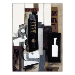 Glass, Guitar and Bottle by Pablo Picasso 1913