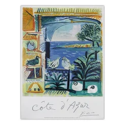 Studio (Pigeons) Cote d Azur poster by Pablo Picasso 1957