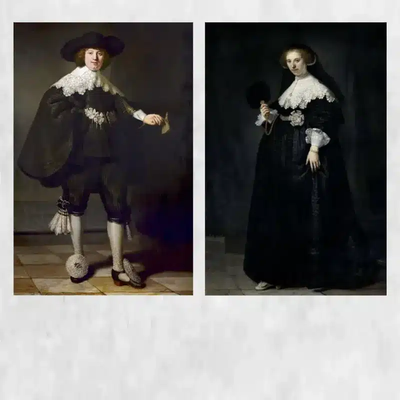 Marten Soolmans and Oopjen Coppit Wedding Painting by Rembrandt Printed on Canvas
