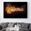 Modern Abstract Art Electric Guitar Oil Painting Printed on Canvas