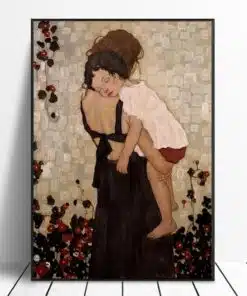 Mother and Child by Xi Pan Printed on Canvas