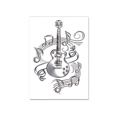 Music Symbol Treble and Bass Art Printed on Canvas - Image 2