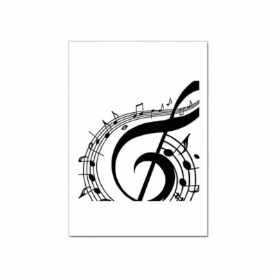 Music Symbol Treble and Bass Art Printed on Canvas - Image 4