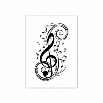 Music Symbol Treble and Bass Art Printed on Canvas - Image 6