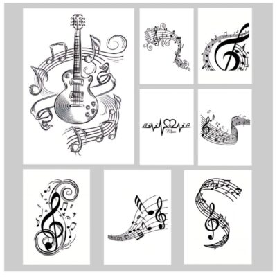 Music Symbol Treble and Bass Art Printed on Canvas
