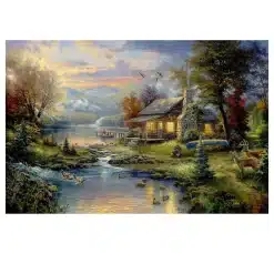 Natures Paradise Oil Painting by Thomas Kinkade Printed on Canvas - Image 3