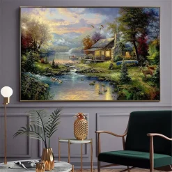 Natures Paradise by Thomas Kinkade Printed on Canvas