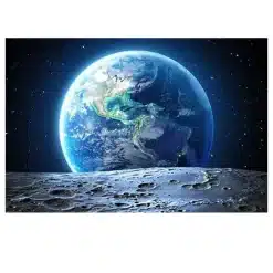 Our Solar System Earth Moon Sun Astronaut Galaxy Artwork Printed on Canvas - Image 3