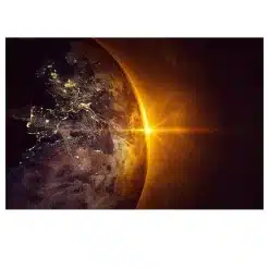 Our Solar System Earth Moon Sun Astronaut Galaxy Artwork Printed on Canvas - Image 6