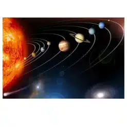 Our Solar System Earth Moon Sun Astronaut Galaxy Artwork Printed on Canvas - Image 7
