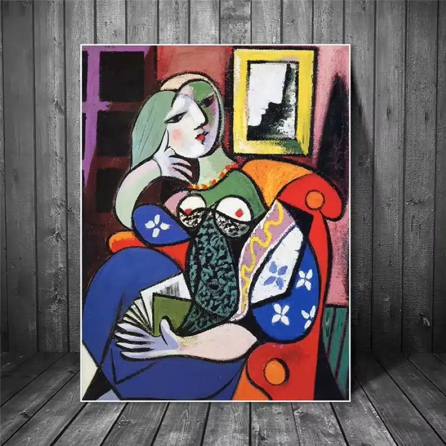 Woman With Book by Pablo Picasso Famous Painting Printed on Canvas