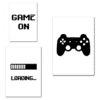 Black and White Painting for Gamers Room Printed on Canvas