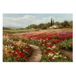 Poppy Fields Landscape Oil Painting Printed on Canvas