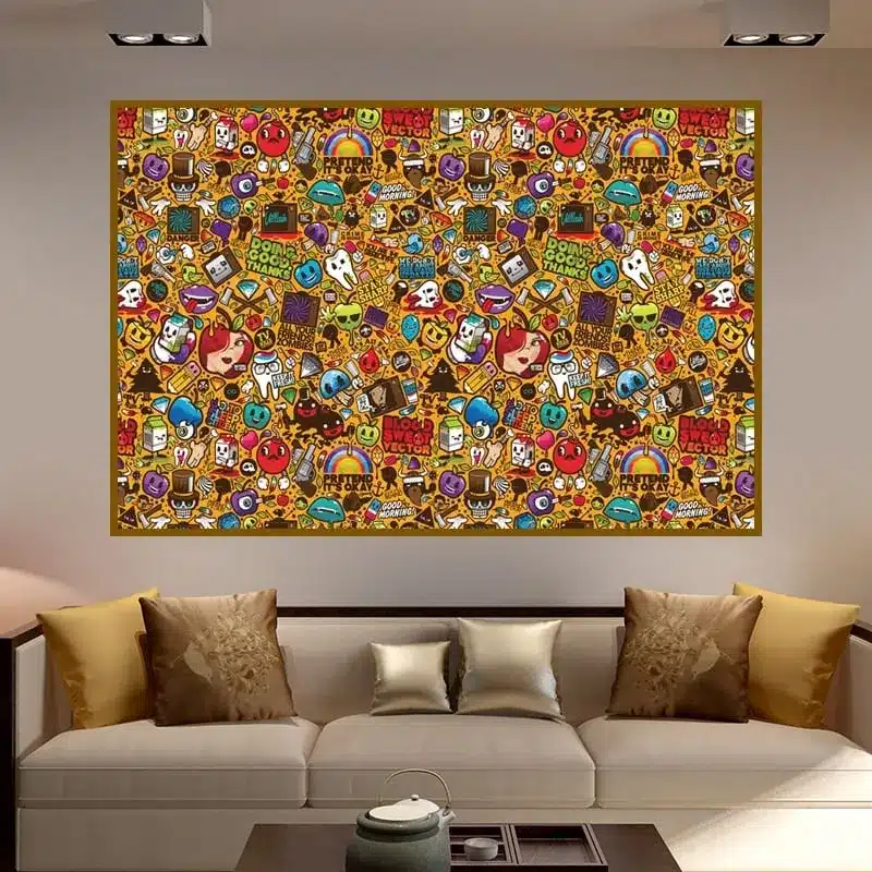 Pretend is Okay Clip-Artwork Abstract Wall Art Decoration Printed on Canvas