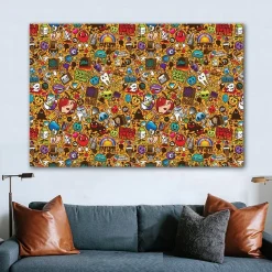Pretend is Okay Clip-Artwork Abstract Wall Art Decoration Printed on Canvas