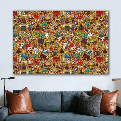 Pretend is Okay Clip-Artwork Abstract Wall Art Decoration Printed on Canvas