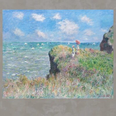 The Cliff Walk at Pourville Oil Painting by Claude Monet Printed on Canvas - Image 3