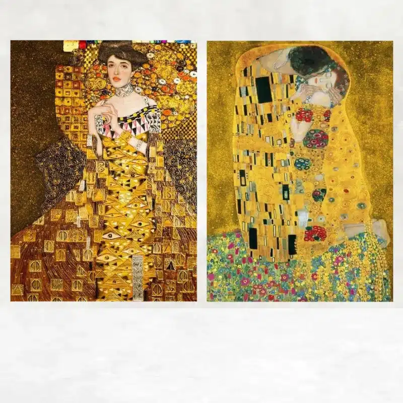 The Kiss and Portrait of Adele Bloch-Bauer by Gustav Klimt Printed on Canvas