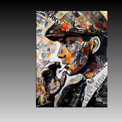 Portrait of Tommy Shelby in Peaky Blinders Abstract Art Printed on Canvas - Image 3