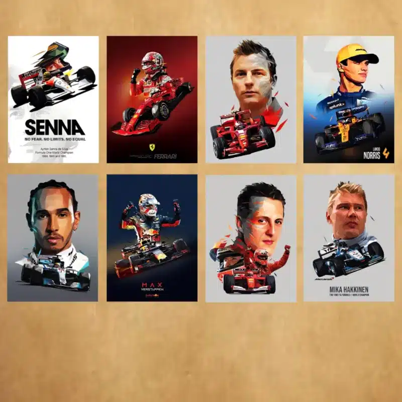 Top Formula One Racing Drivers Paintings Printed on Canvas