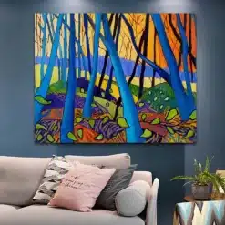 Winter Trees by David Hockney Modern Abstract Painting Printed on Canvas - Image 3