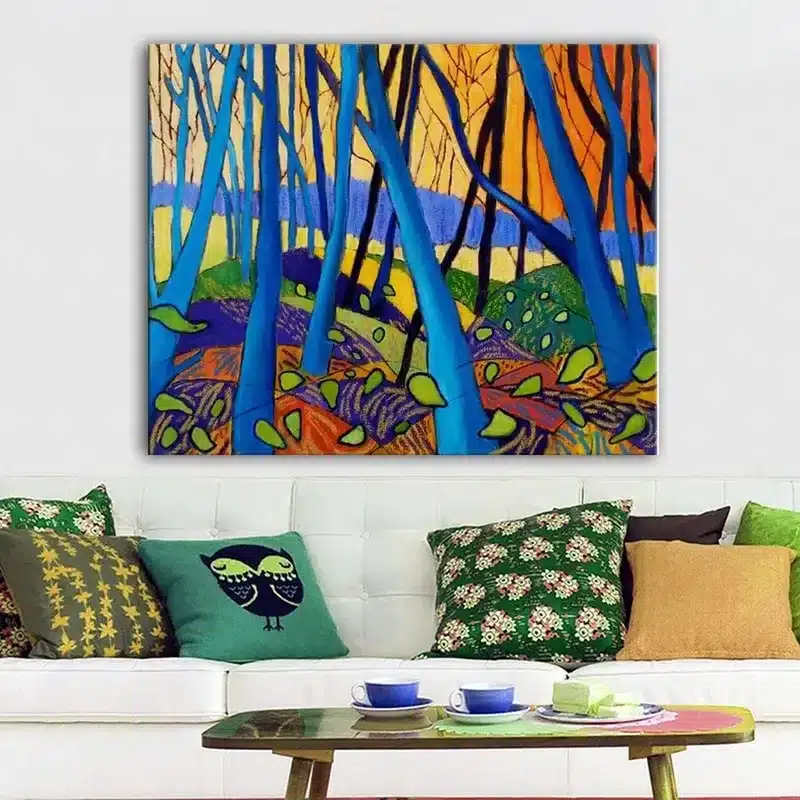 Winter Trees by David Hockney Modern Abstract Painting Printed on Canvas