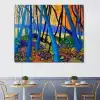 Winter Trees by David Hockney Modern Abstract Painting Printed on Canvas