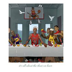 Basketball Players Last Supper Painting Printed on Canvas - Image 3