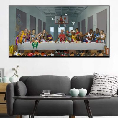 Basketball Players Last Supper Painting Printed on Canvas