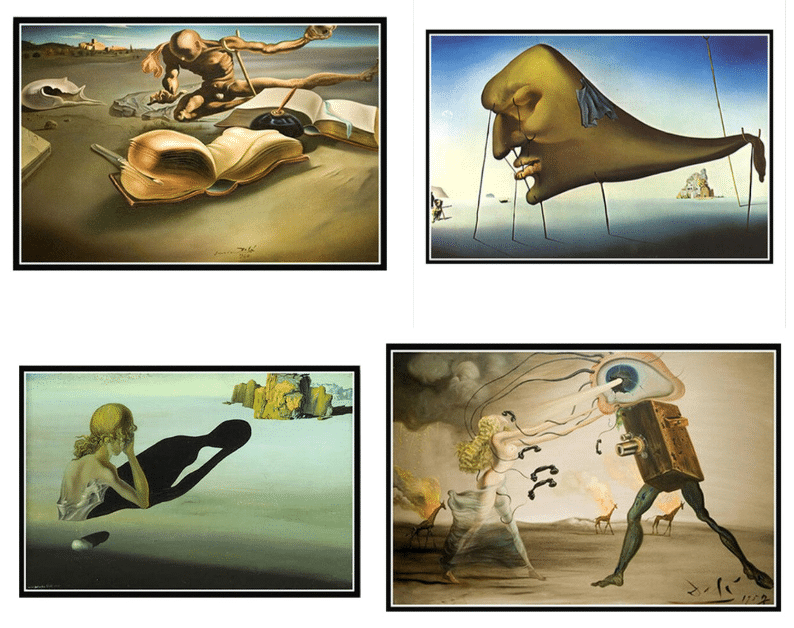Salvador Dali and Others with Great Surrealism Paintings Printed on Canvas
