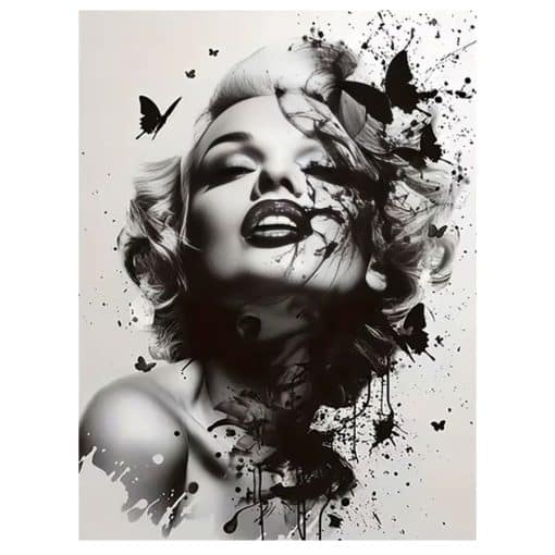 Marilyn Monroe Black & White Pictures Printed on Canvas - Image 9