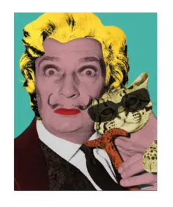 Salvador Dali and Cat with Glasses