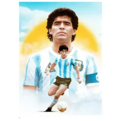 Diego Maradona Football Player Paintings Printed on Canvas - Image 10