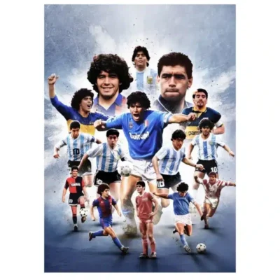 Diego Maradona Football Player Paintings Printed on Canvas - Image 11