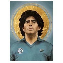Diego Maradona Football Player Paintings Printed on Canvas - Image 3